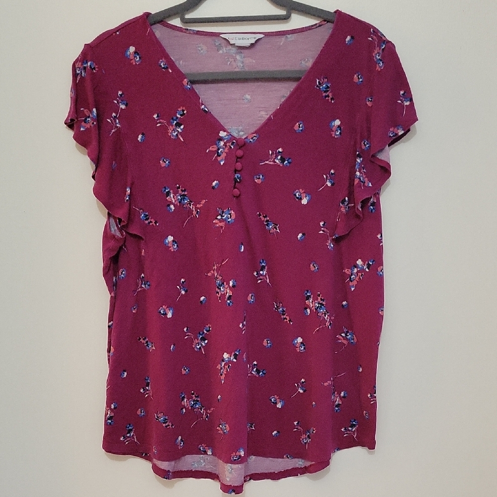 Floral Burgundy Top